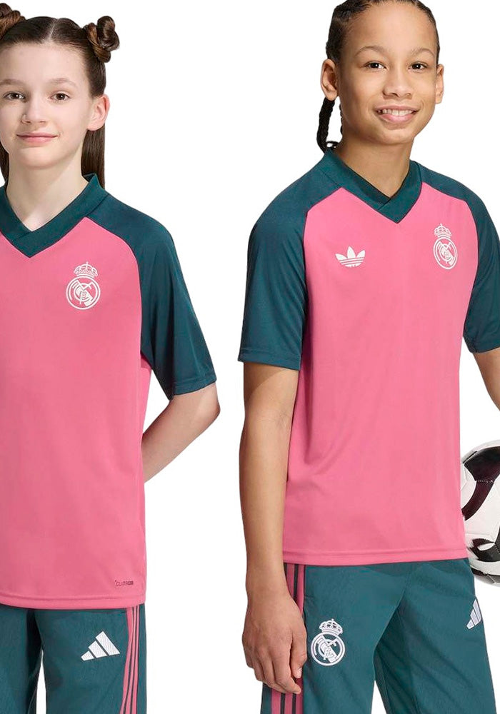 Real Madrid Away Pre-Match Shirt 2026-2027 Kids Wild Pink/Aurora Ivy