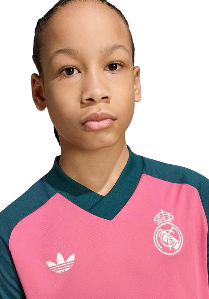 Real Madrid Away Pre-Match Shirt 2026-2027 Kids Wild Pink/Aurora Ivy