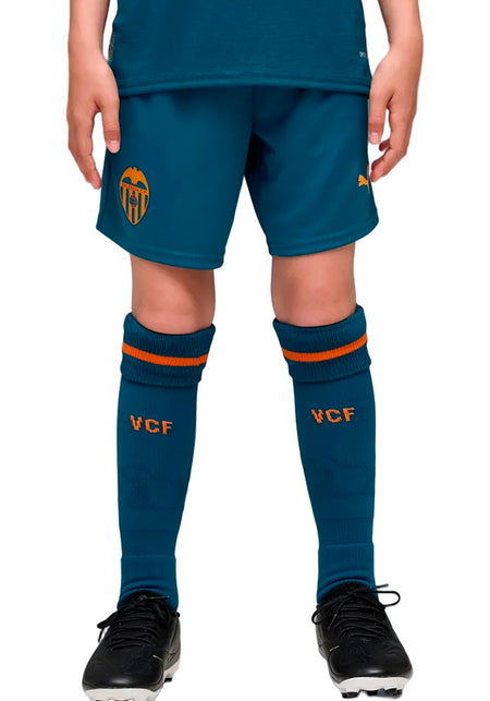 Valencia CF Away Shorts 2026-2027 Kids Ocean Tropic-Dark Earth